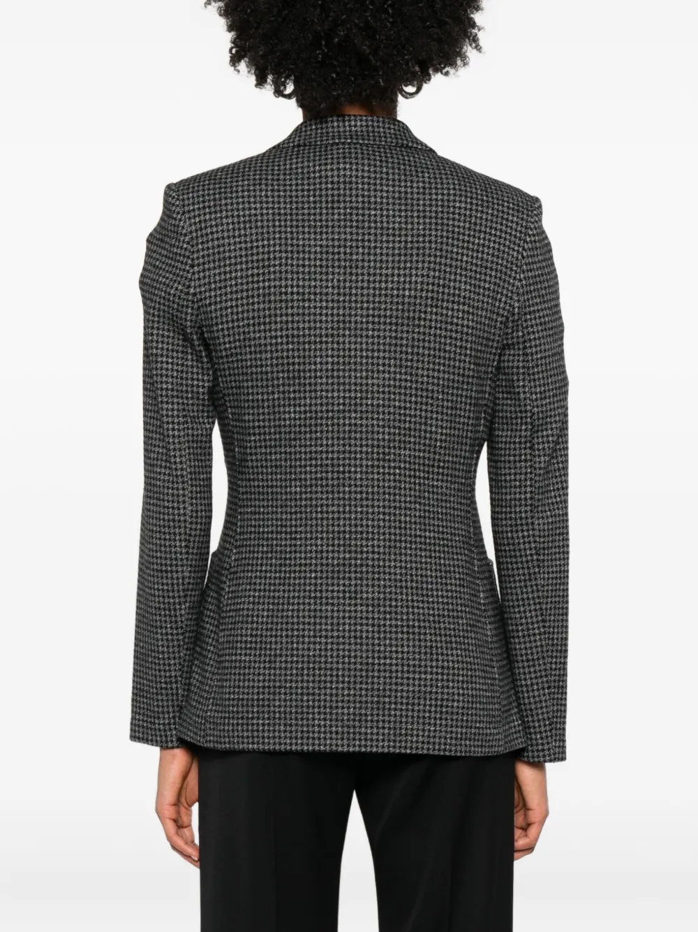 Harris Wharf London Houndstooth Double-breasted Blazer In Gray