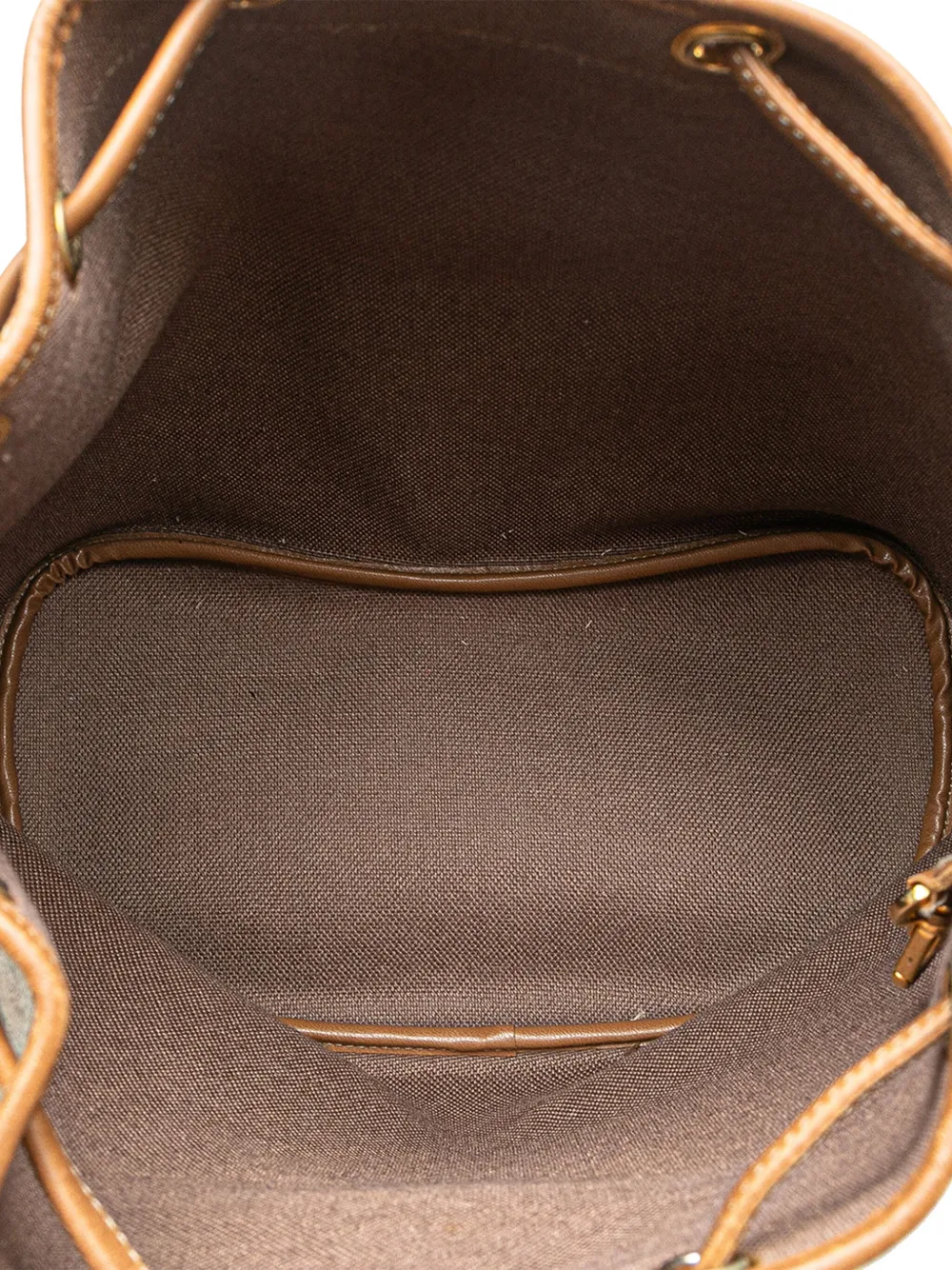 Pre-owned Dior 20th Century Honeycomb Coated Canvas Drawstring Bucket Bag In Brown