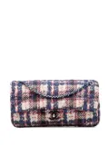CHANEL Pre-Owned 2013-2014 CC Nylon Tweed Print Single Flap shoulder bag - Blue
