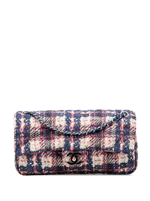 CHANEL Pre-Owned 2013-2014 CC Nylon Tweed Print Single Flap shoulder bag