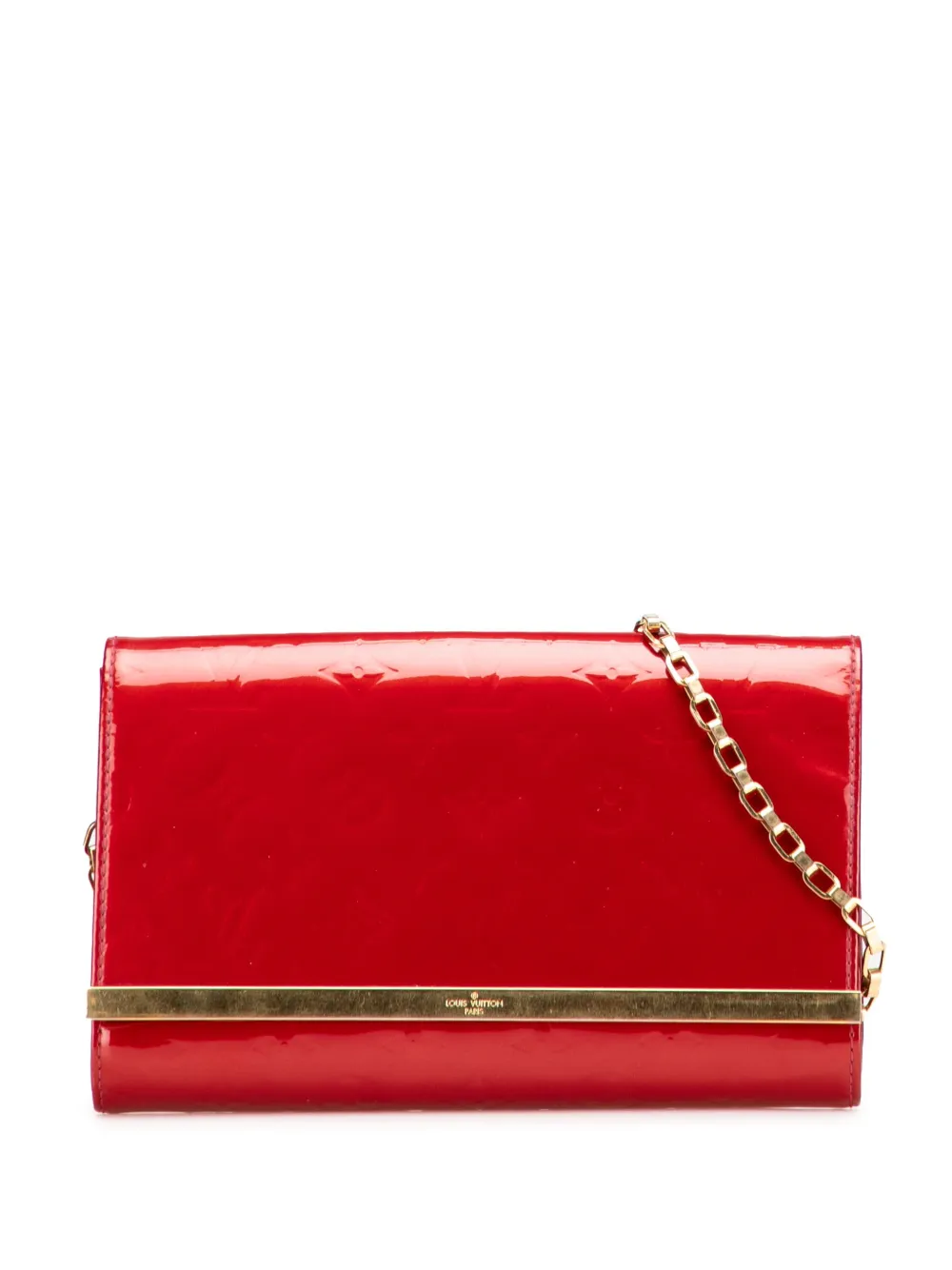 Pre-owned Louis Vuitton 2014 Monogram Vernis Ana Satchel In Red