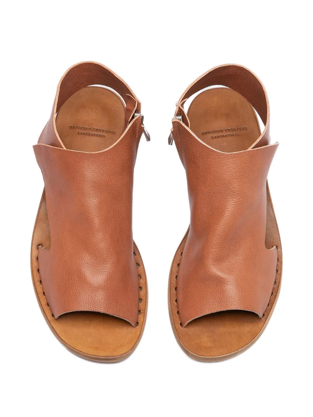 Officine Creative Leren sandalen met ritssluiting Bruin