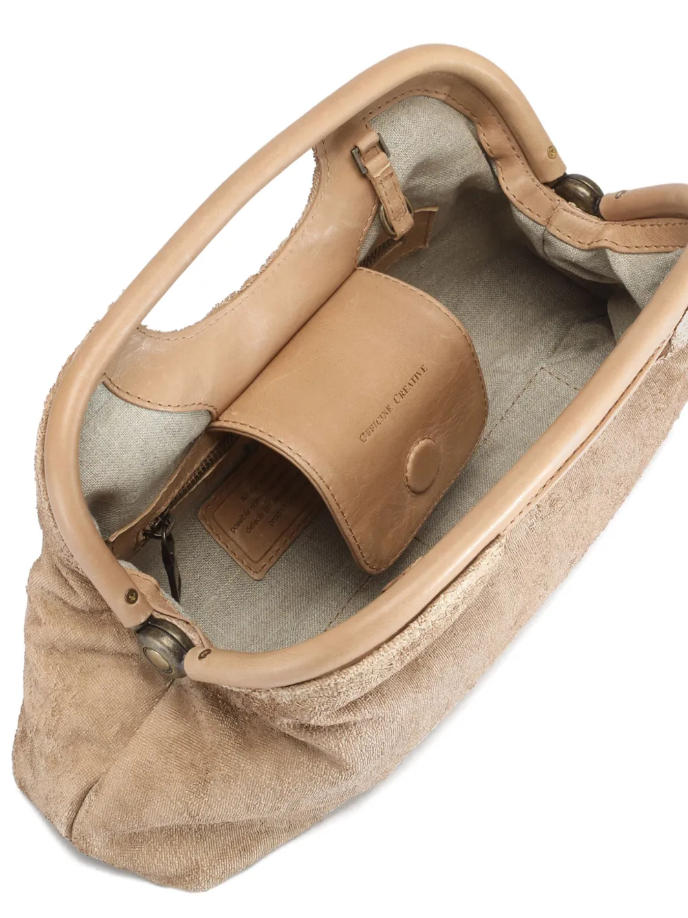 Officine Creative Helen/02 Microcut Tote Bag In Neutral