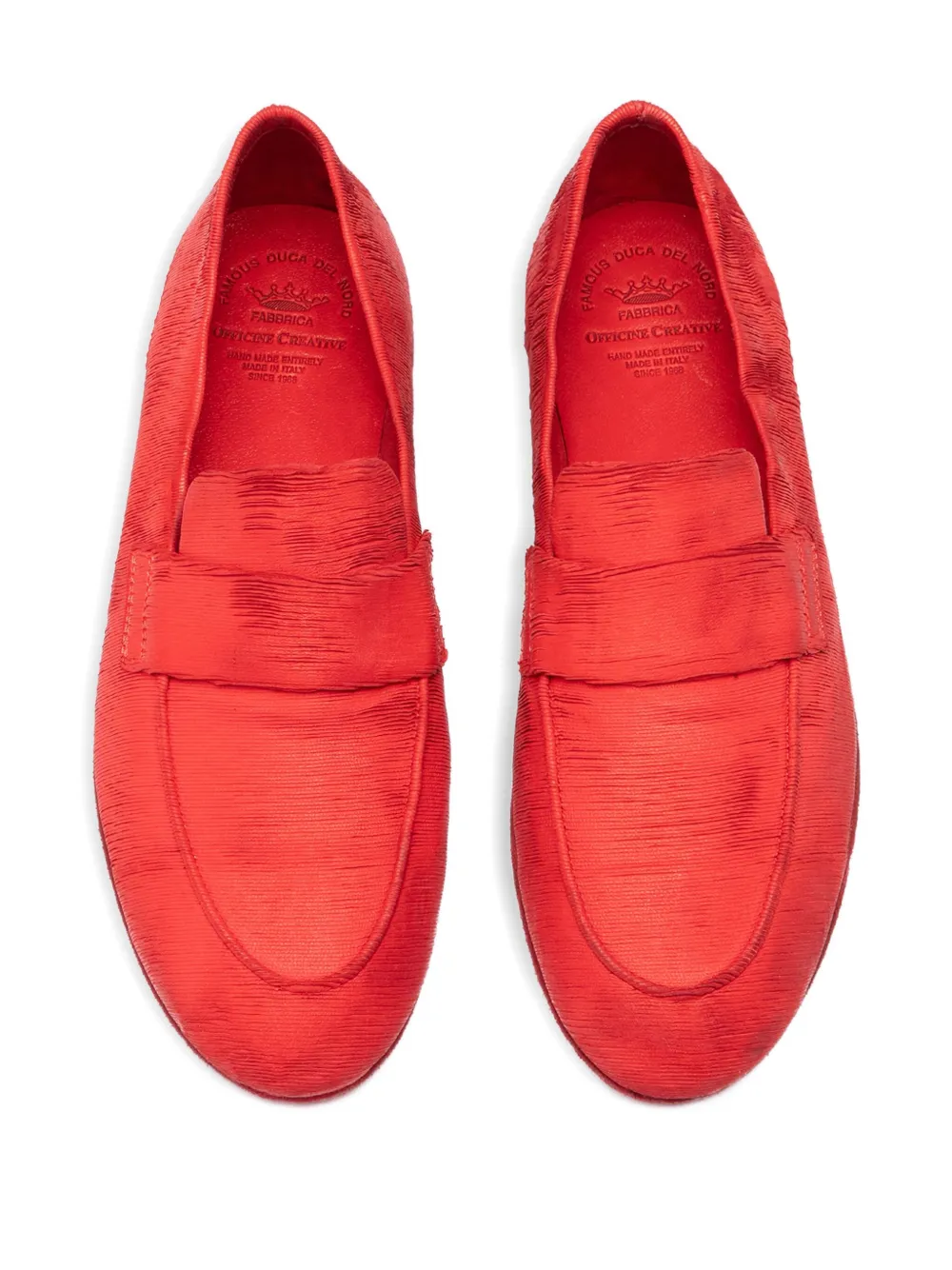 Officine Creative Leather Loafers In Red