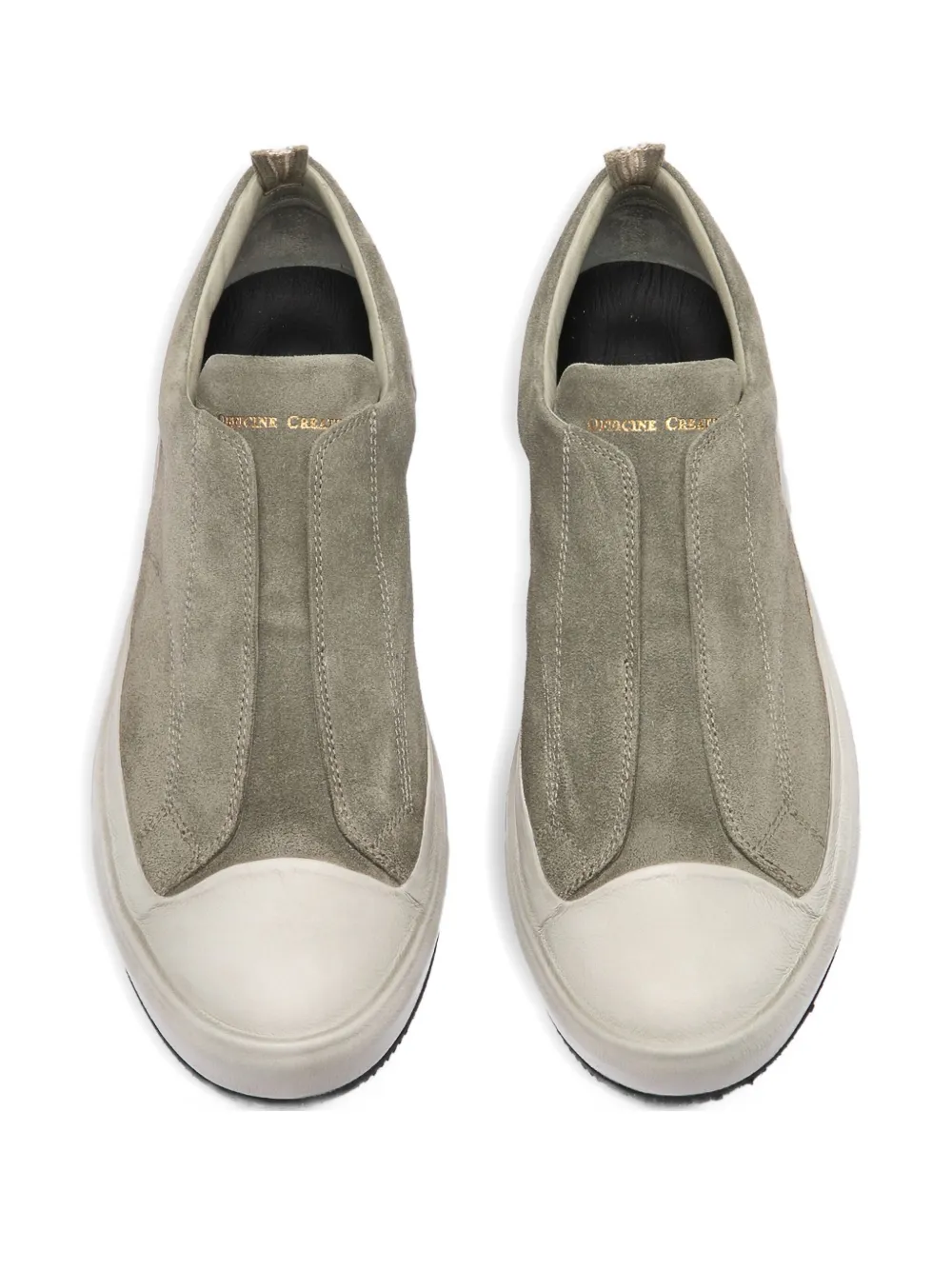 Officine Creative Suede Slip-on Sneakers In Green