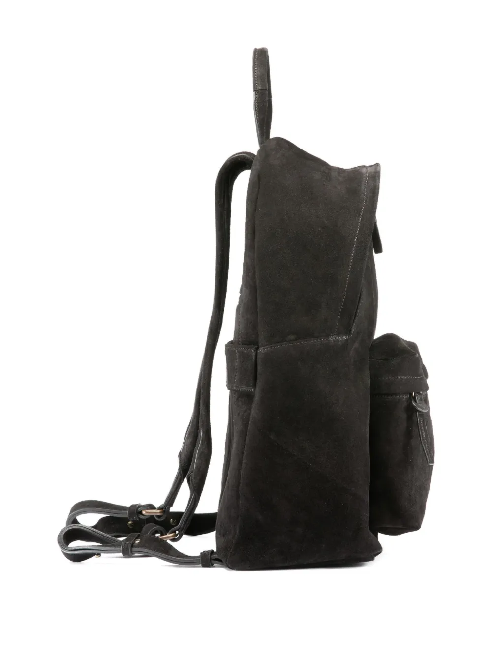 Officine Creative Suede Backpack In Black