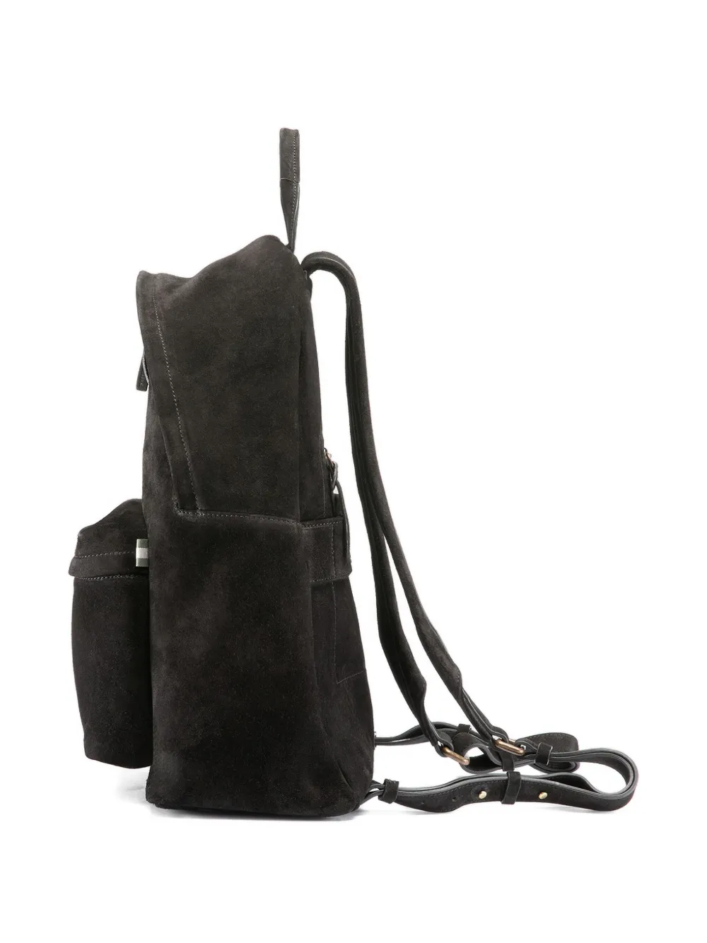 Officine Creative Suede Backpack In Black