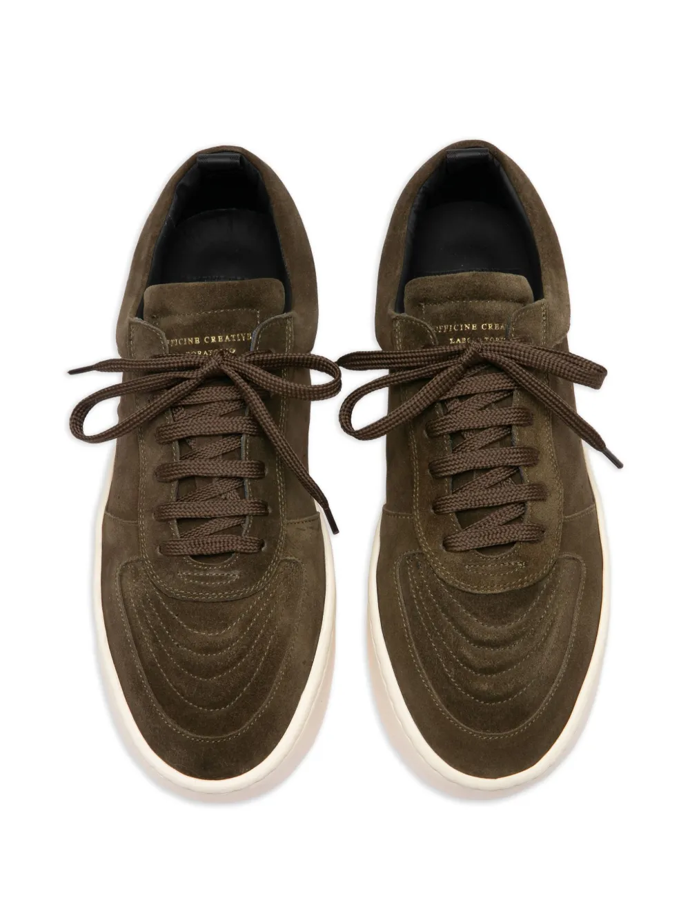 Officine Creative Krab suède leren sneakers Groen