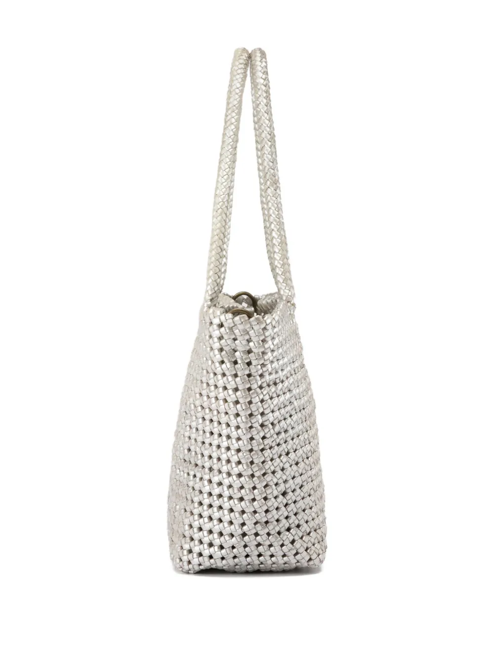 Officine Creative Susan Braided Leather Shoulder Bag In Gray