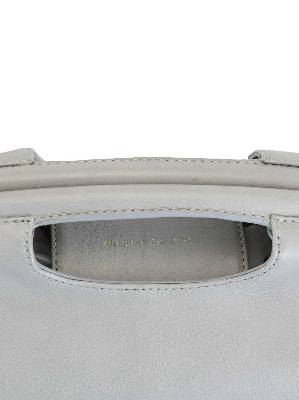 Officine Creative Helen/05 Leather Tote Bag In Gray