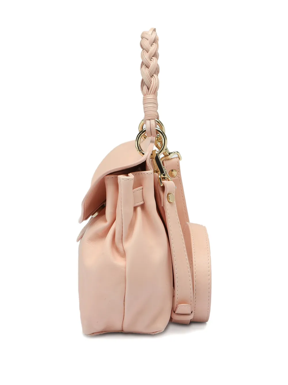 Officine Creative Braided-handle Shoulder Bag In Pink