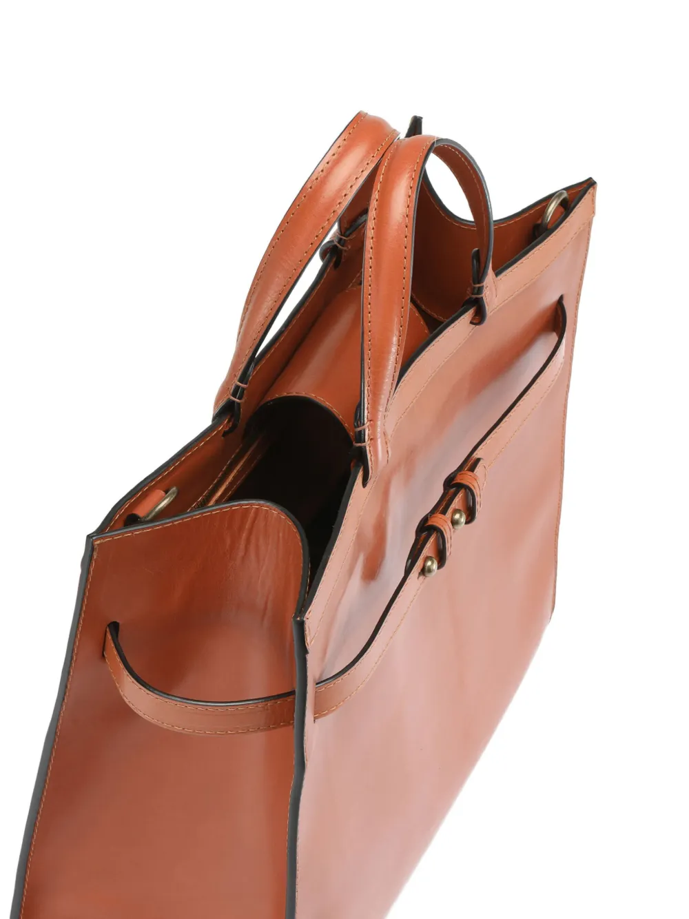 Officine Creative Leather Belt-buckle Shoulder Bag In Orange