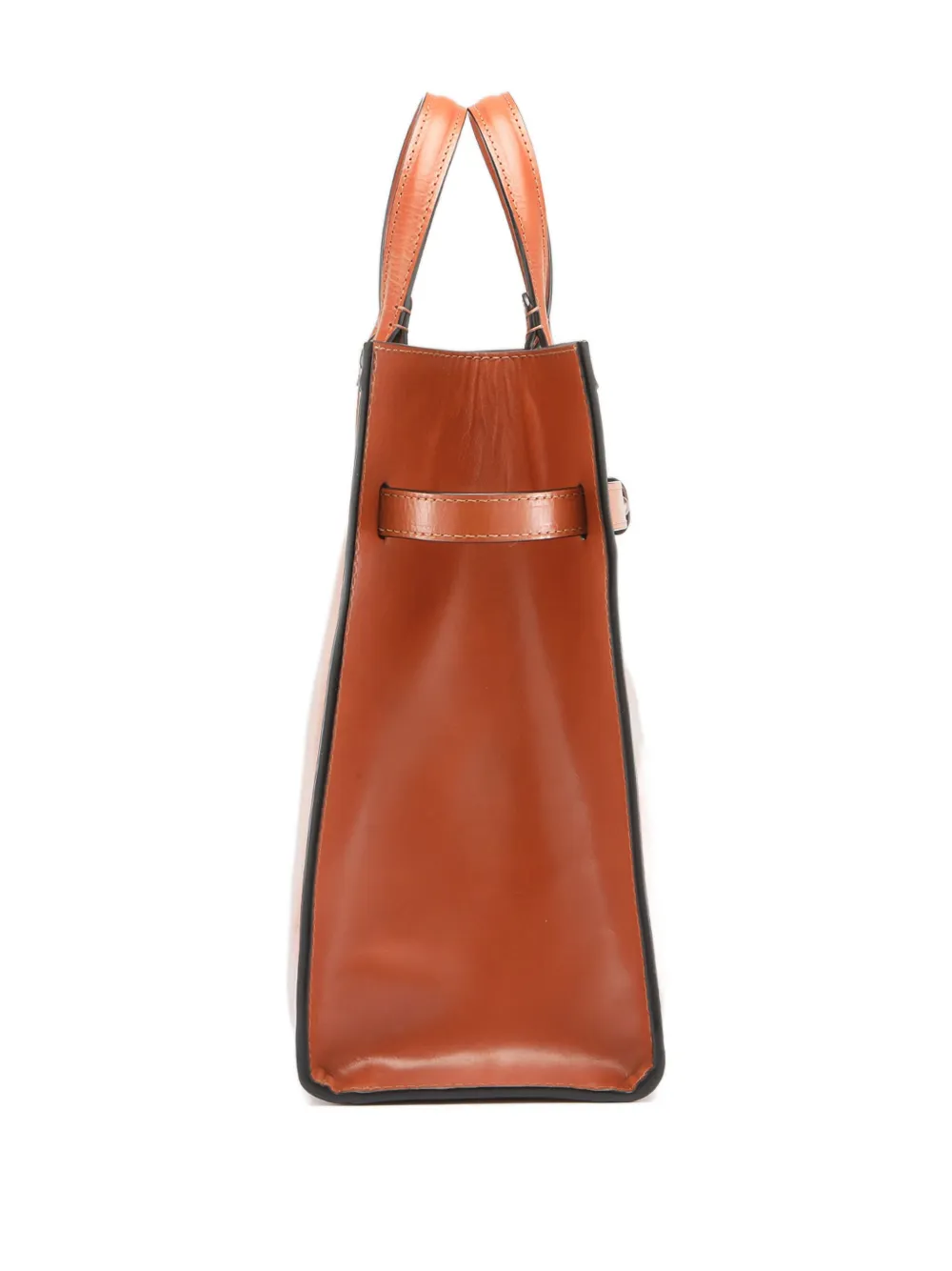 Officine Creative Leather Belt-buckle Shoulder Bag In Orange