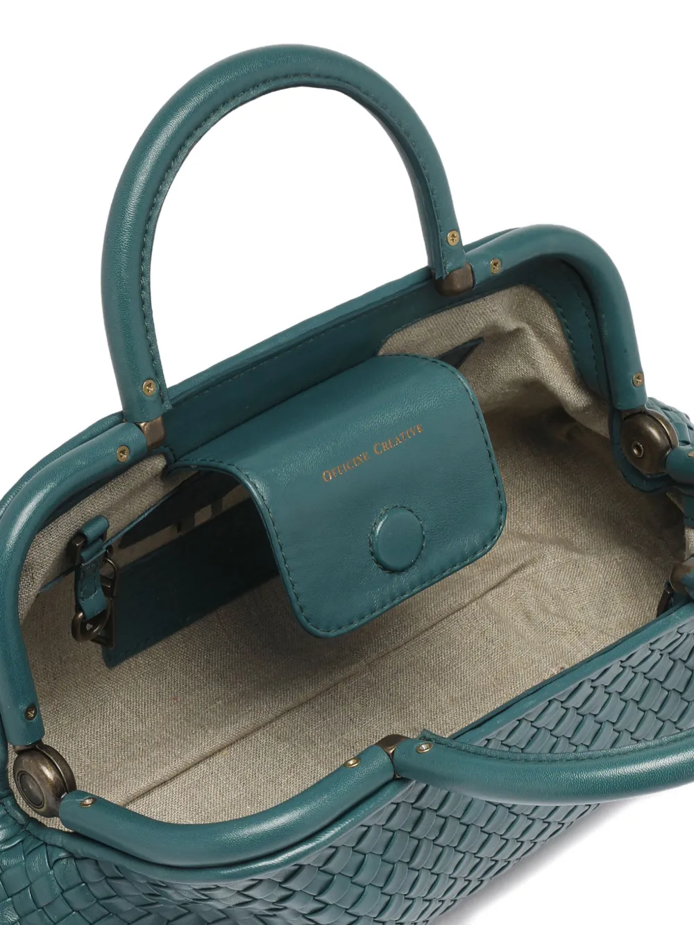 Officine Creative Helen 21 Woven Tote Bag In Green