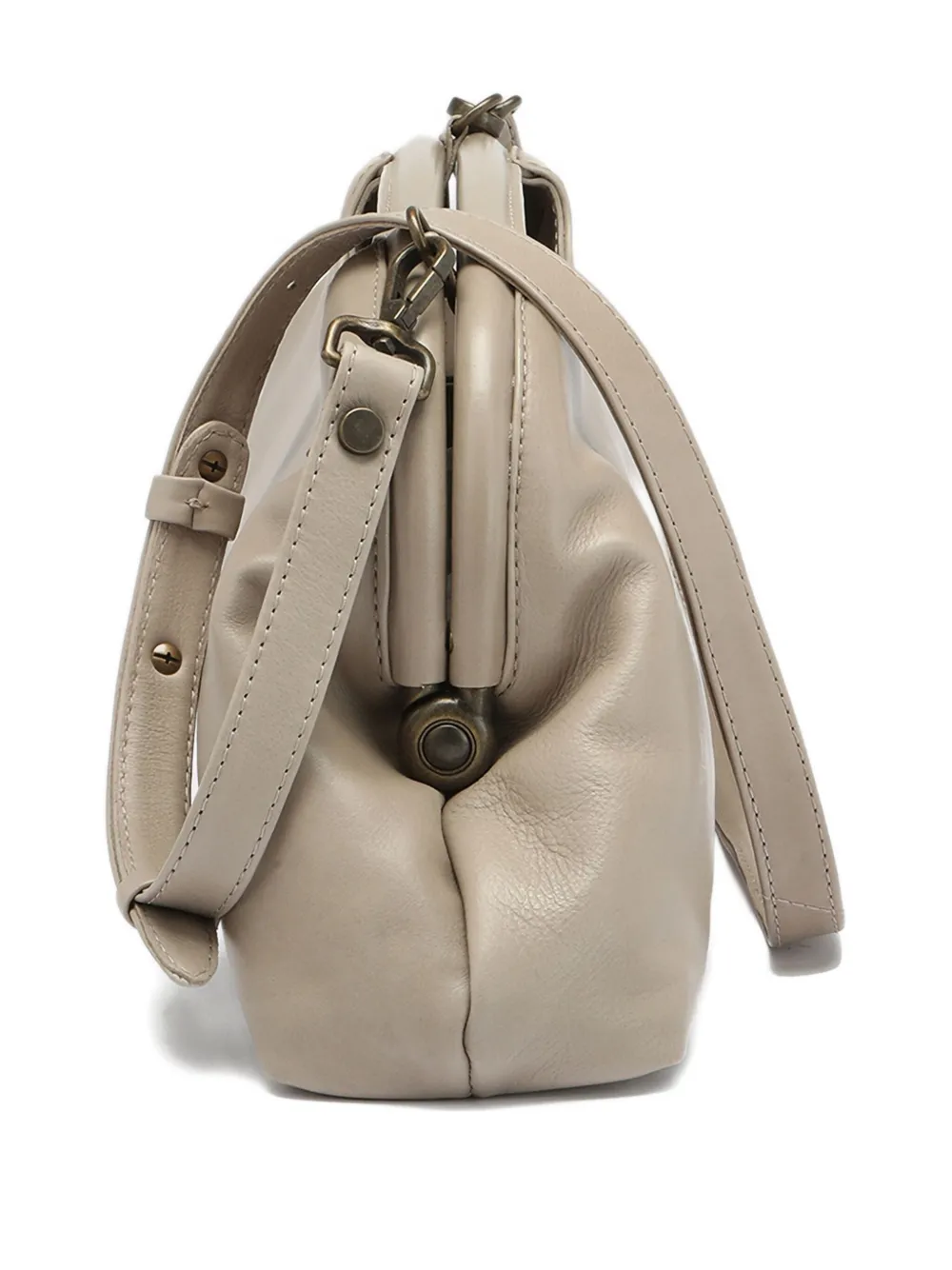 Officine Creative Leather Clutch Bag In Brown