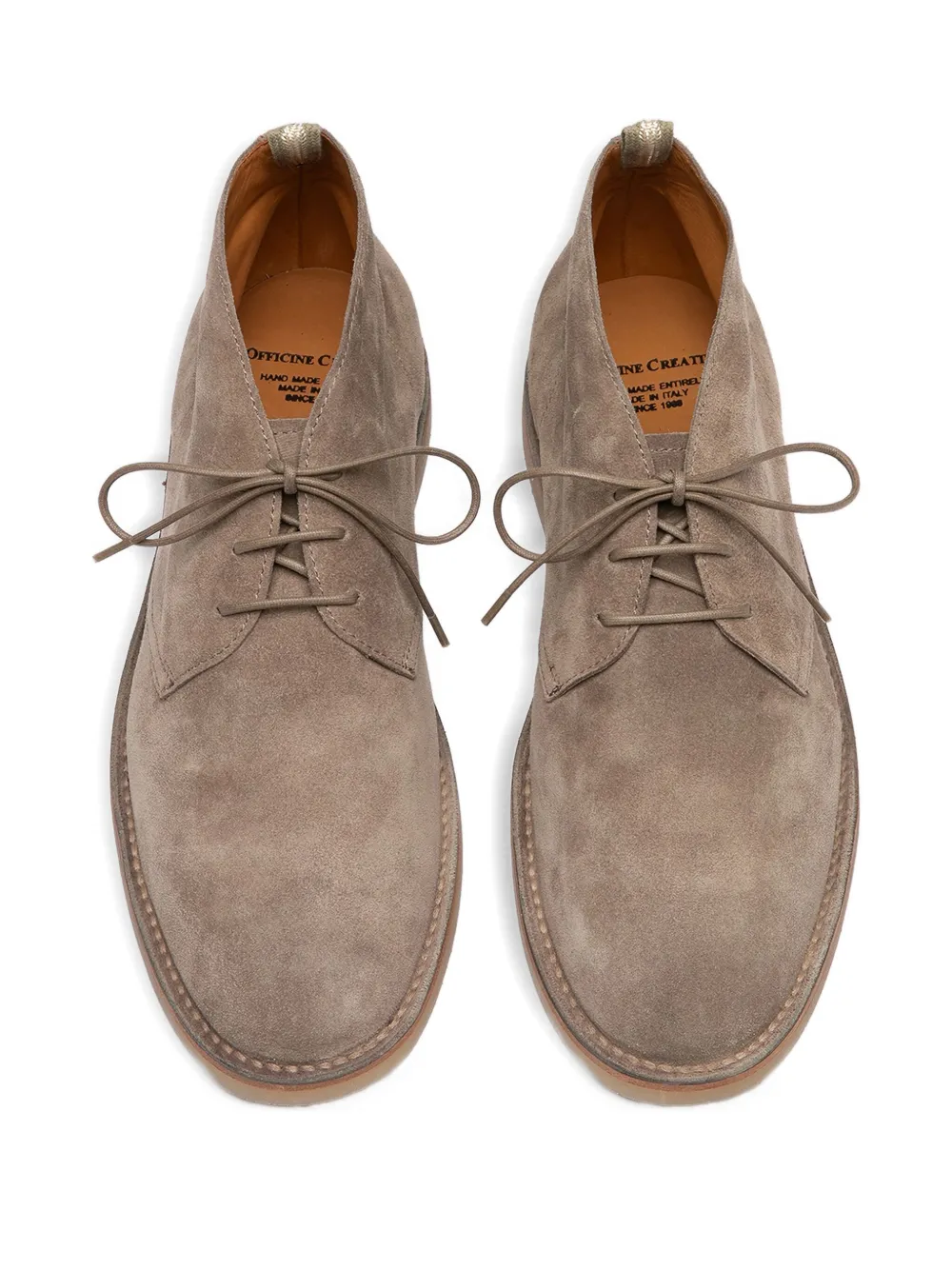 Officine Creative Flexus lace-up suede boots QUARZO