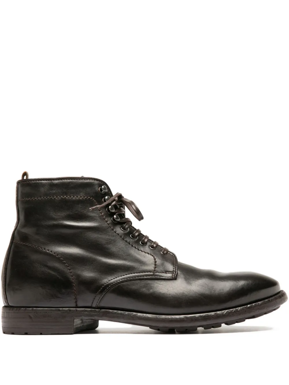 Officine Creative Prince lace-up leather boots Bruin