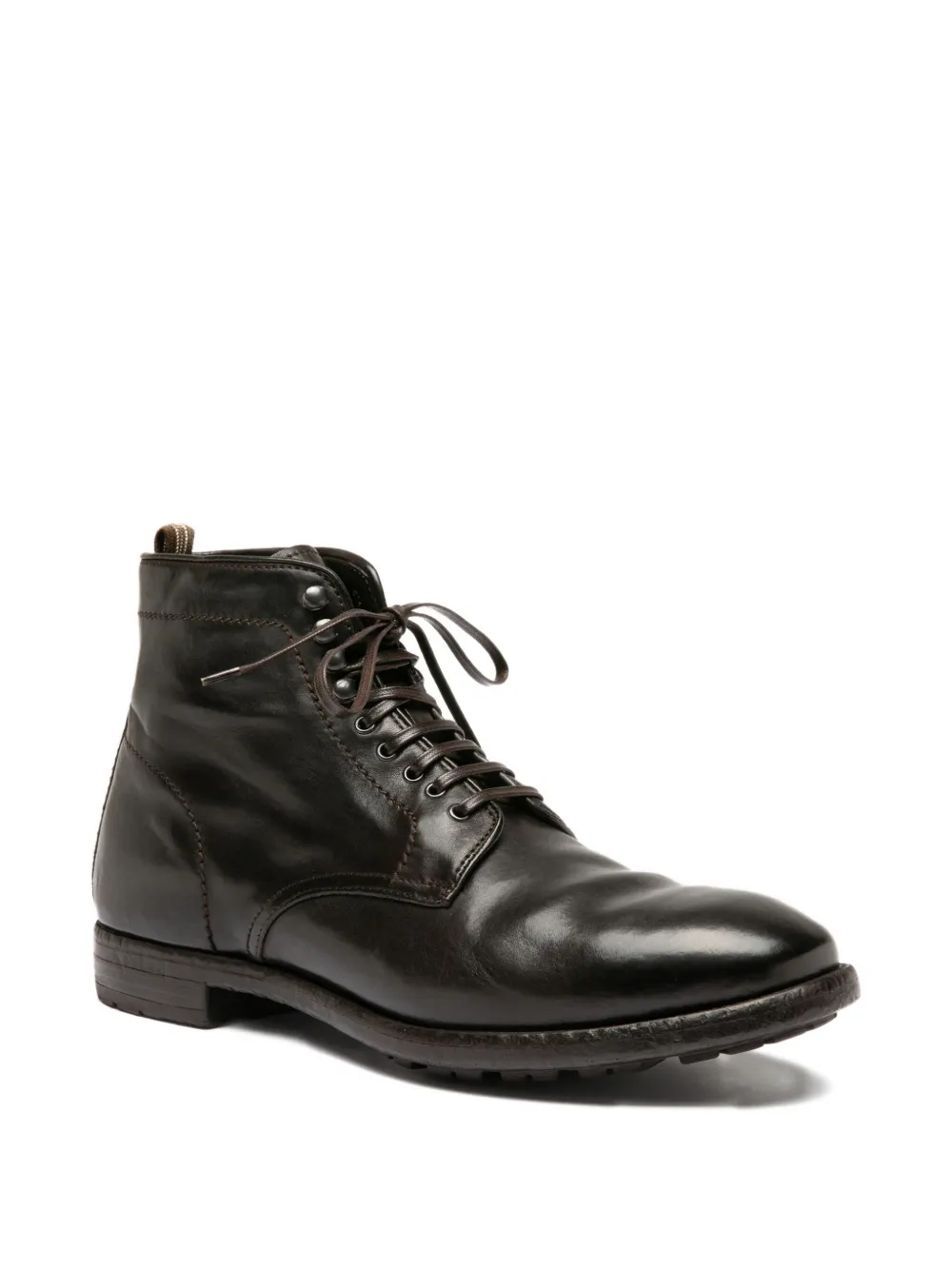 Officine Creative Prince lace-up leather boots Bruin