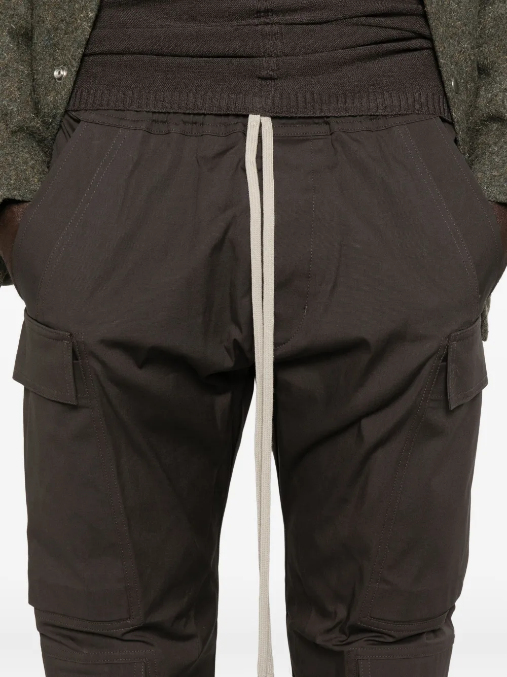 Rick Owens Drawstring Cargo Trousers In Brown