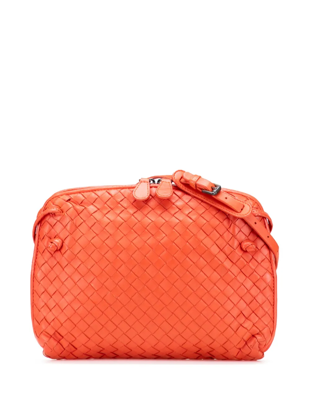 Bottega Veneta Pre-Owned 2012-2025 Medium Nappa Intrecciato Nodini crossbody bag | Orange | Image 1