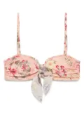 ZIMMERMANN floral-print tie-front bikini top - Pink