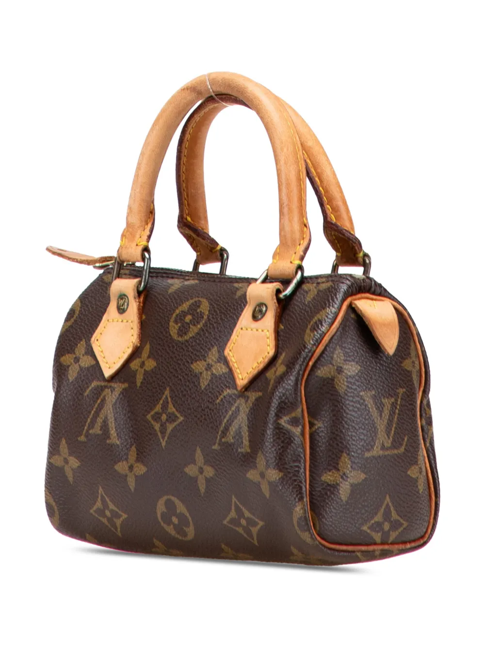 Pre-owned Louis Vuitton 1992 Monogram Mini Speedy Hl Satchel In Brown