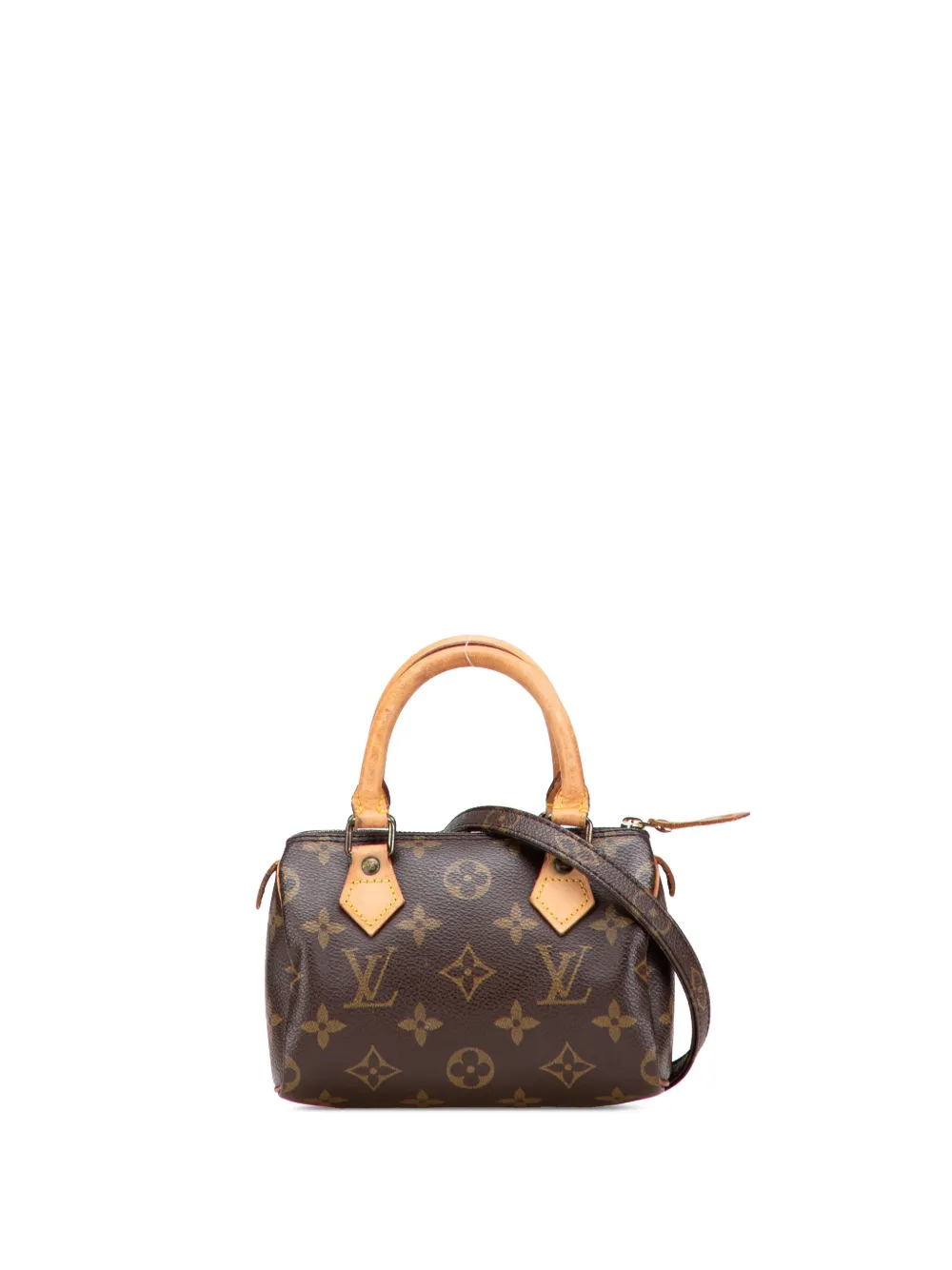Pre-owned Louis Vuitton 1992 Monogram Mini Speedy Hl Satchel In Brown