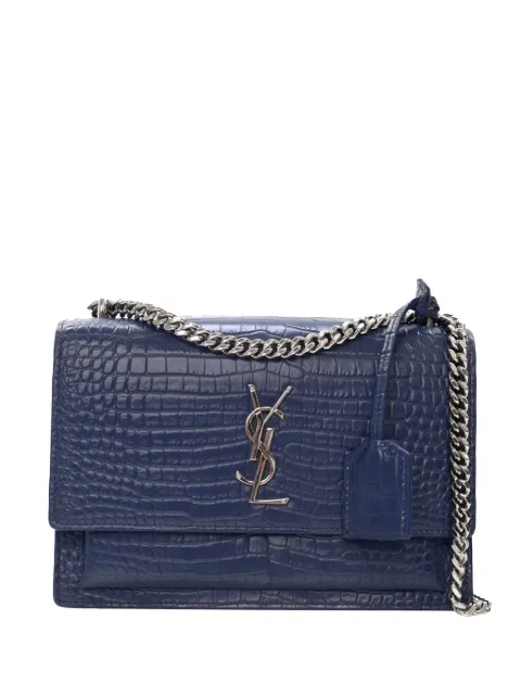 Saint Laurent Pre-Owned 2017 Medium Croc Embossed Monogram Sunset Bag crossbody bag