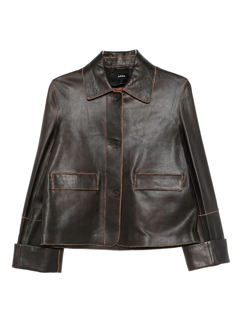 Arma Ella leather jacket - Marrone
