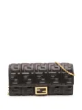 Fendi Pre-Owned 2010-2025 Zucca Embossed Leather Wallet On Chain crossbody bag - Black