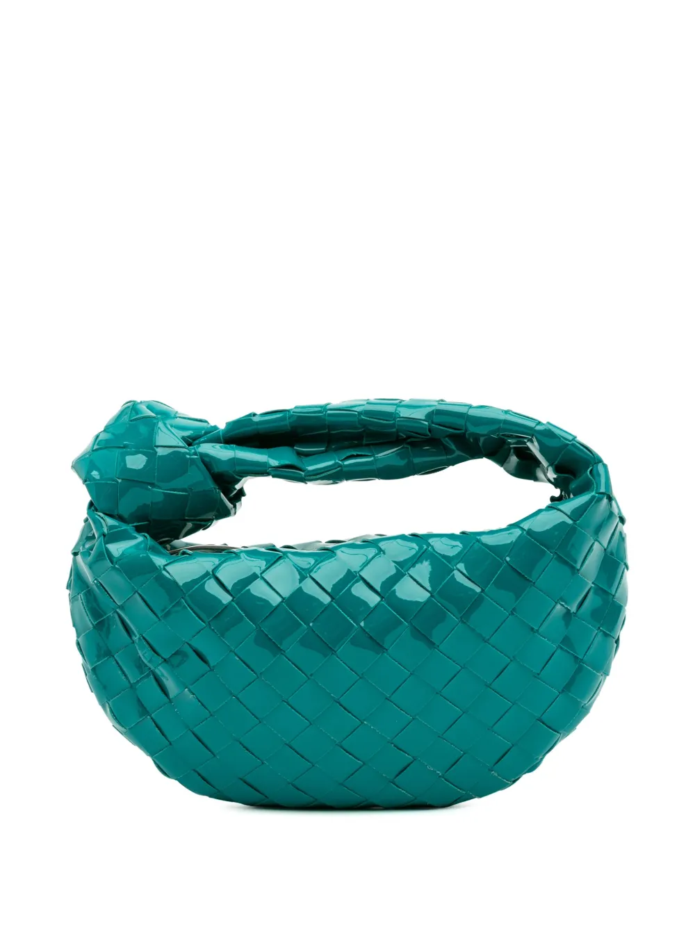 Bottega Veneta Pre-Owned 2020-2025 Mini Patent Intrecciato Jodie hobo bag | Blue | Image 1