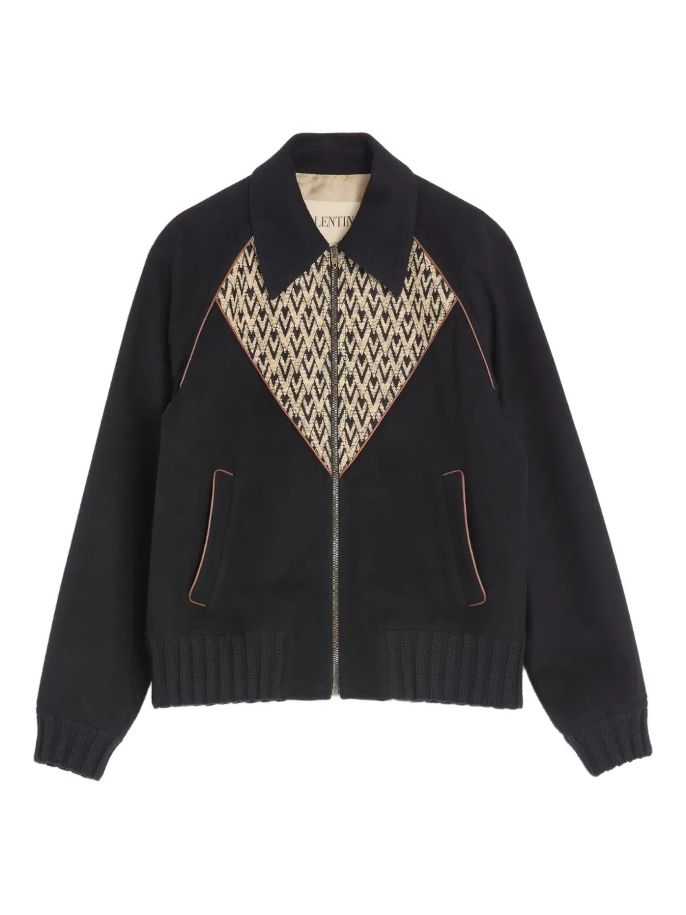Valentino Garavani Bomber con inserti jacquard - Nero