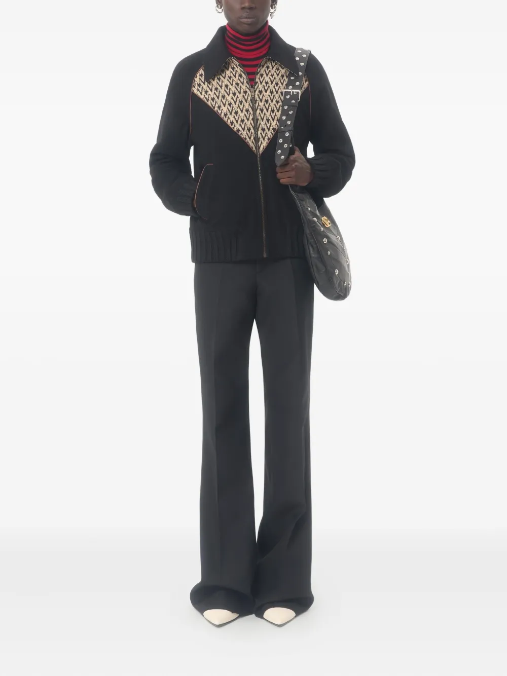 Valentino Garavani Bomberjack met jacquard Zwart