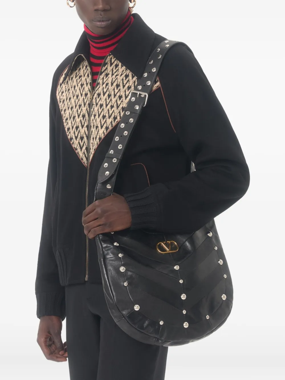 Valentino Garavani Bomberjack met jacquard Zwart