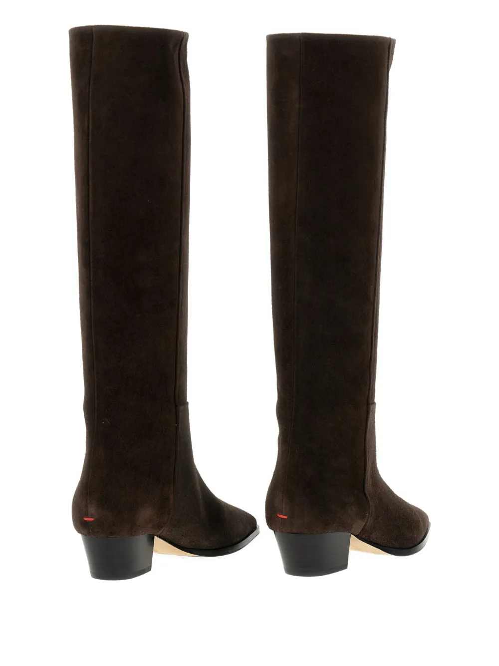 Aeyde 45mm Medea suede leather knee-high boots Brown