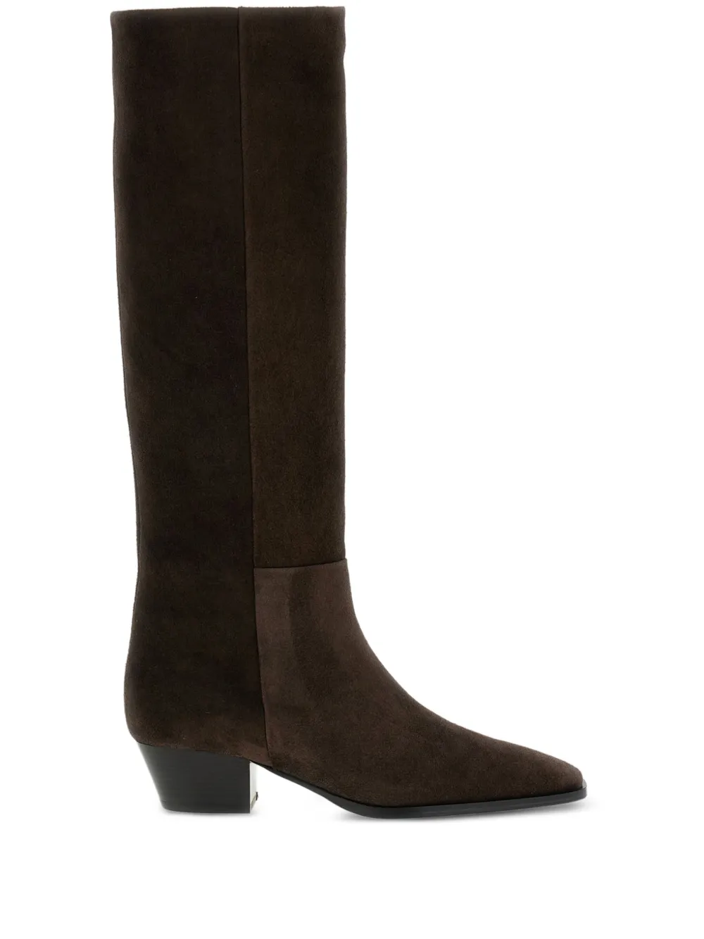 Aeyde 45mm Medea suede leather knee-high boots Brown