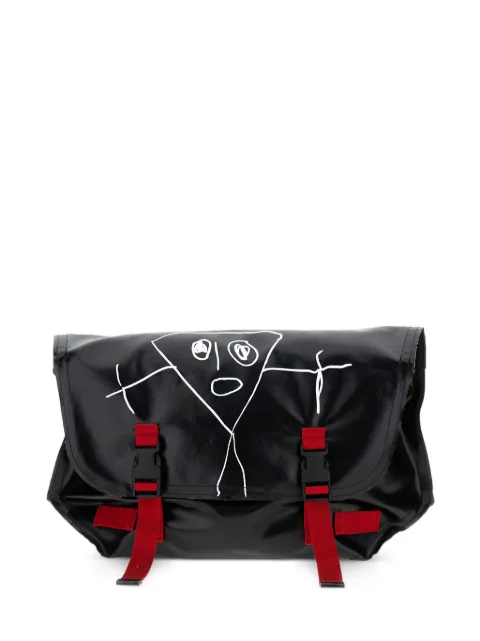 Plan C doodle-print buckle shoulder bag
