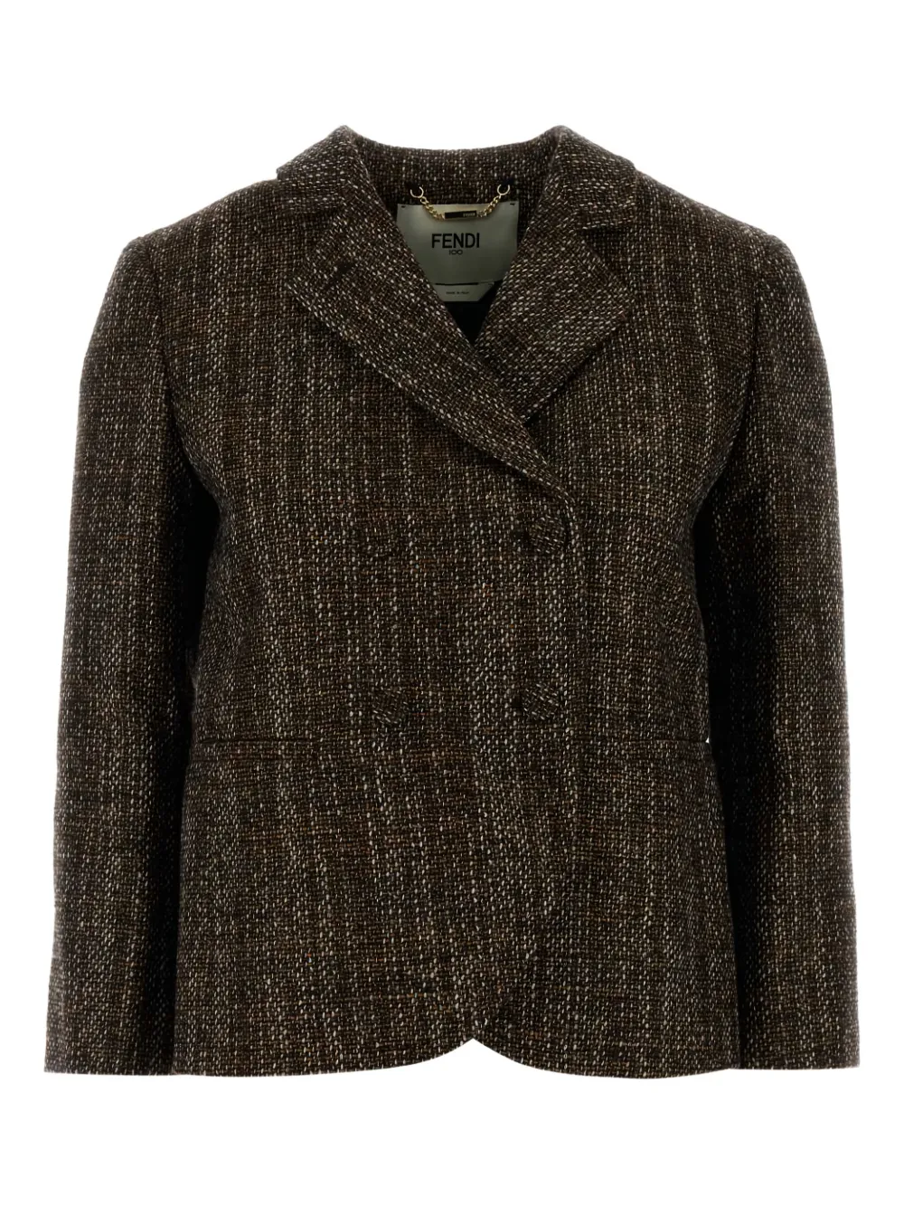 FENDI tweed double-breasted jacket | Brown | Image 1