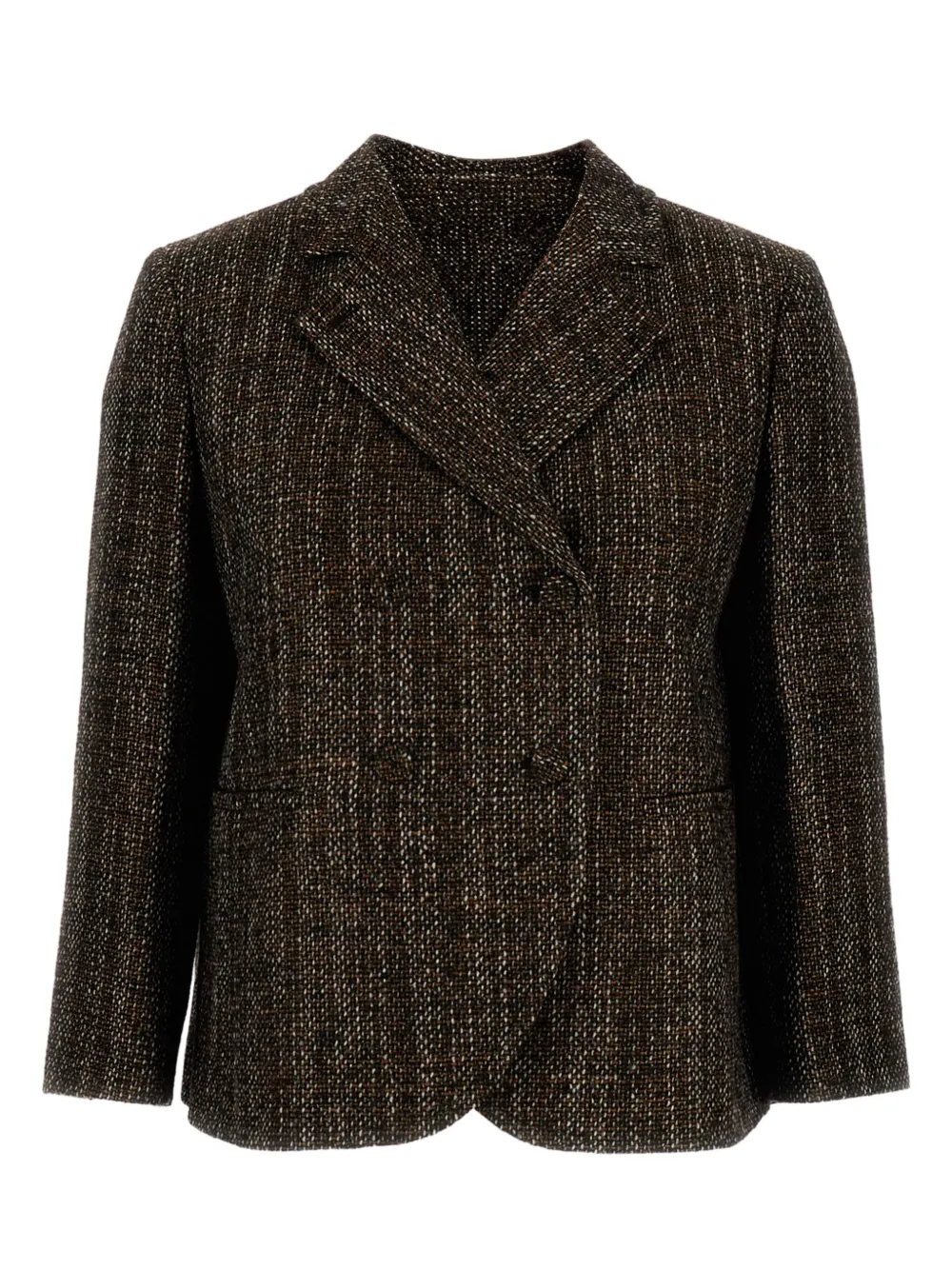 FENDI tweed double-breasted jacket - Marrone