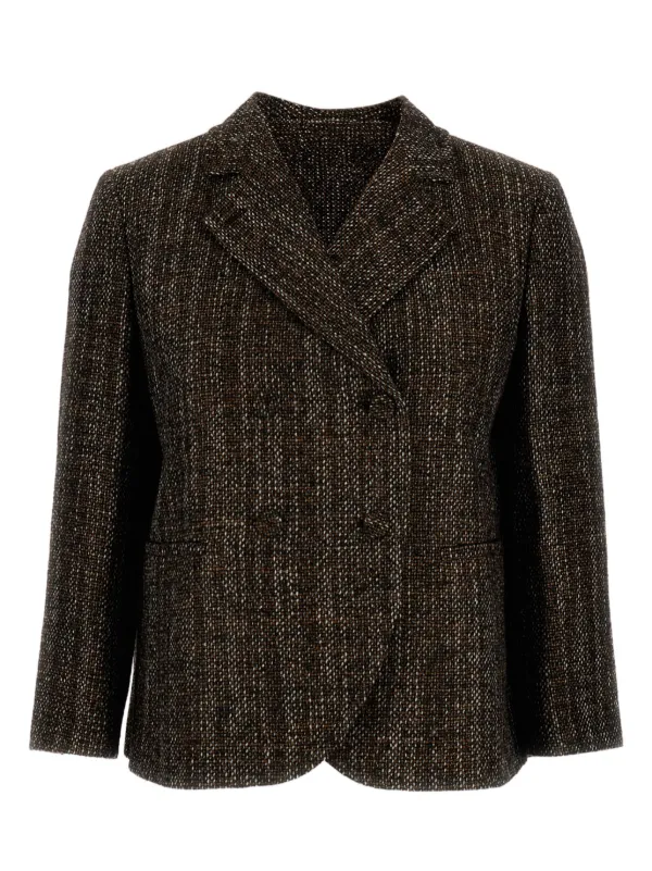 FENDI ツイード ダブルジャケット | ブラウン | FARFETCH JP