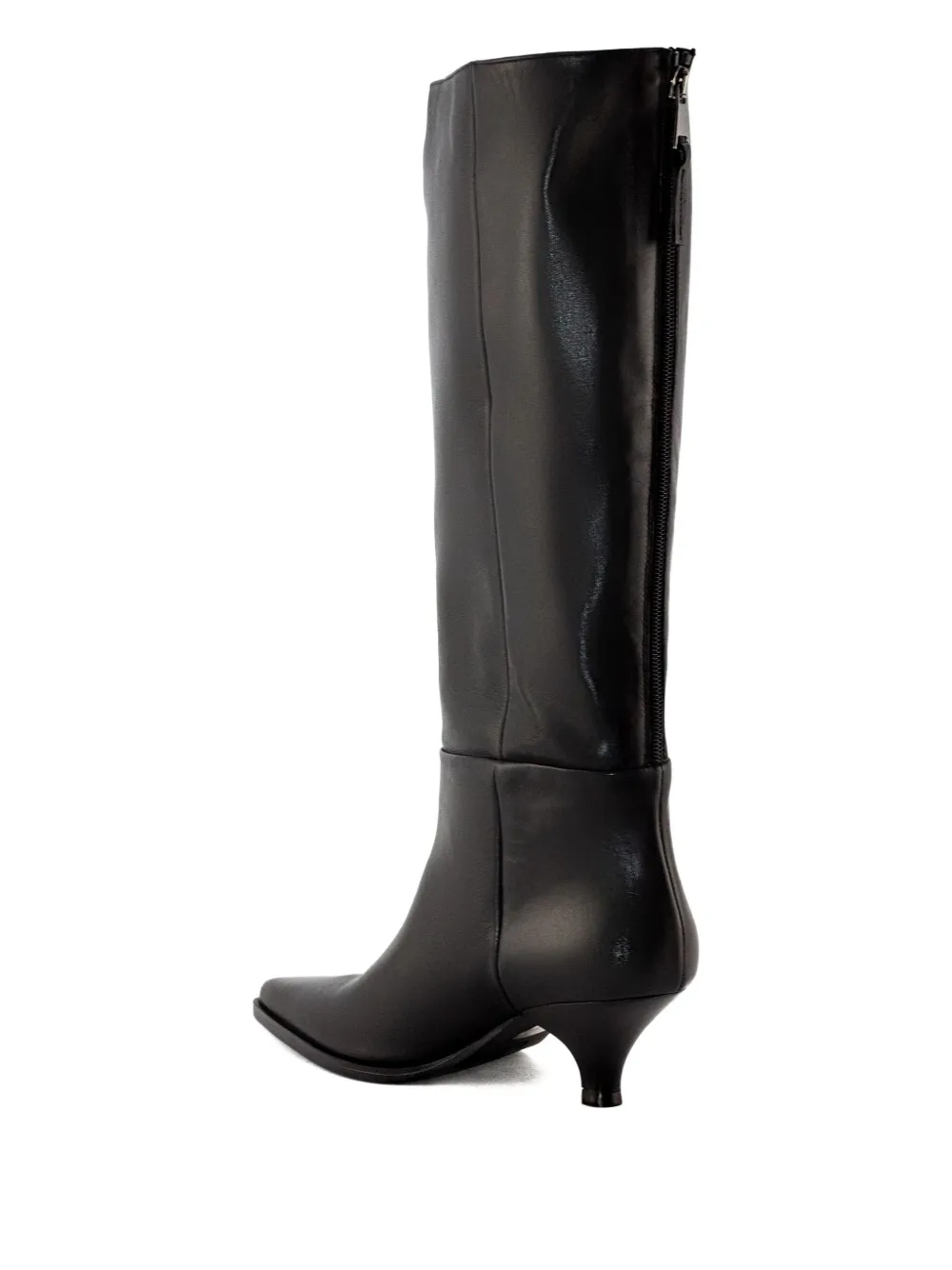 Elena Iachi Pointed-toe Zip-up Boots In Black