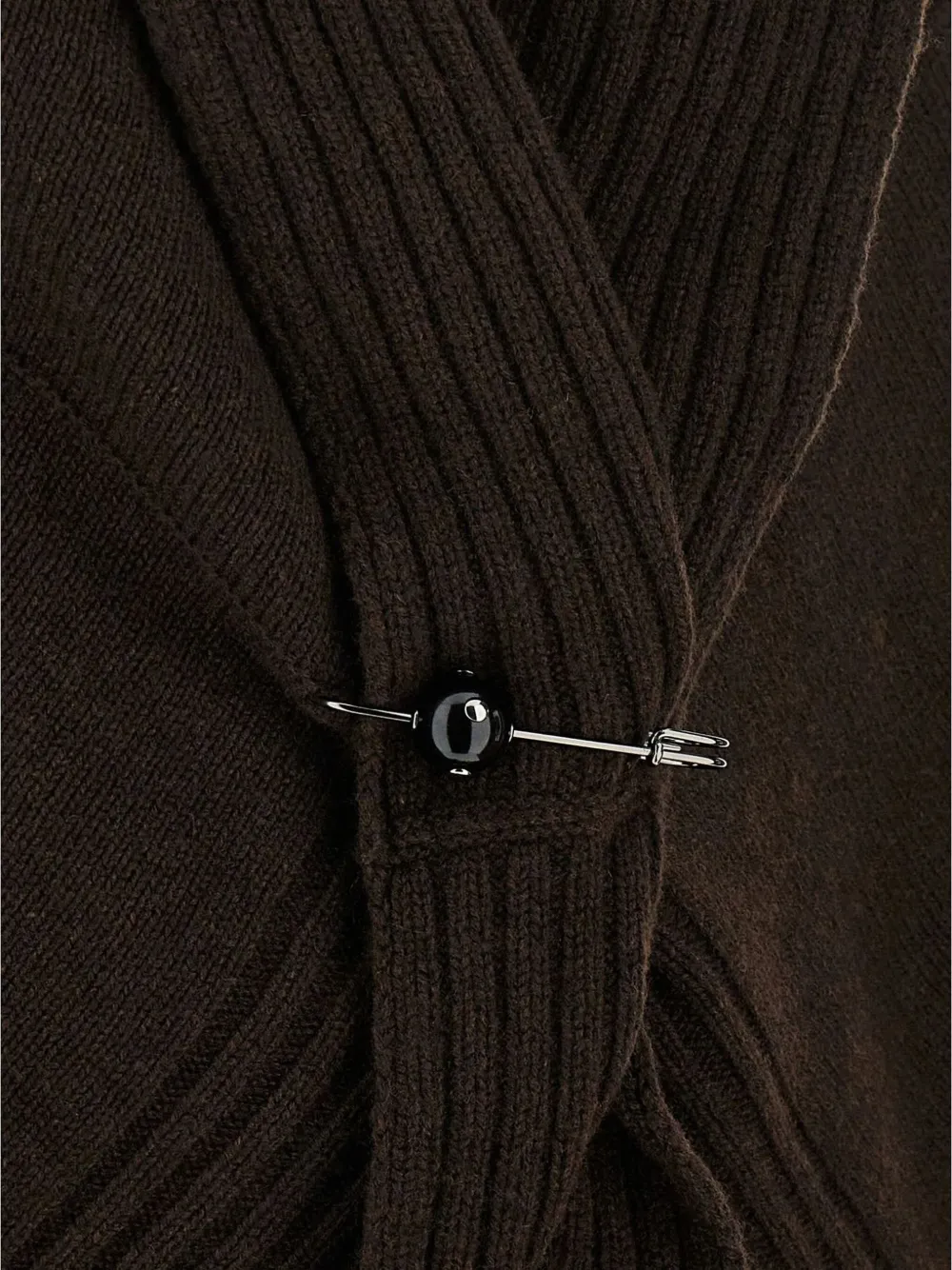 Alberta Ferretti ribbed shawl-collar cardigan Zwart