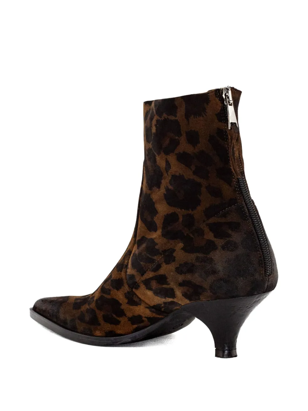 Elena Iachi 50mm Elena Leopard-print Boots In Brown