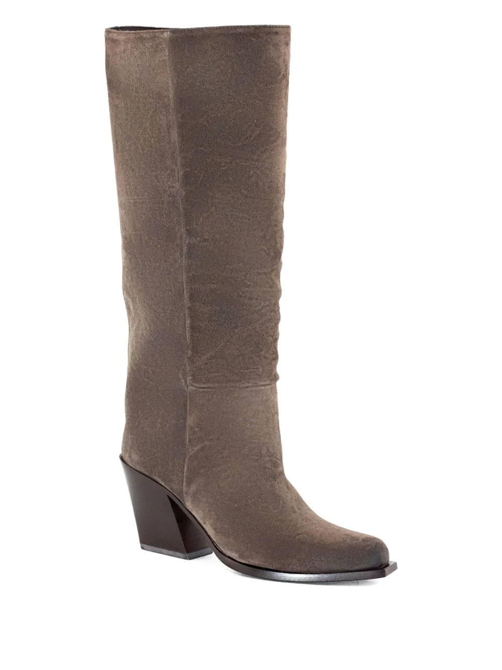 Vic Matie 88mm Block-heel Suede Boots In Brown