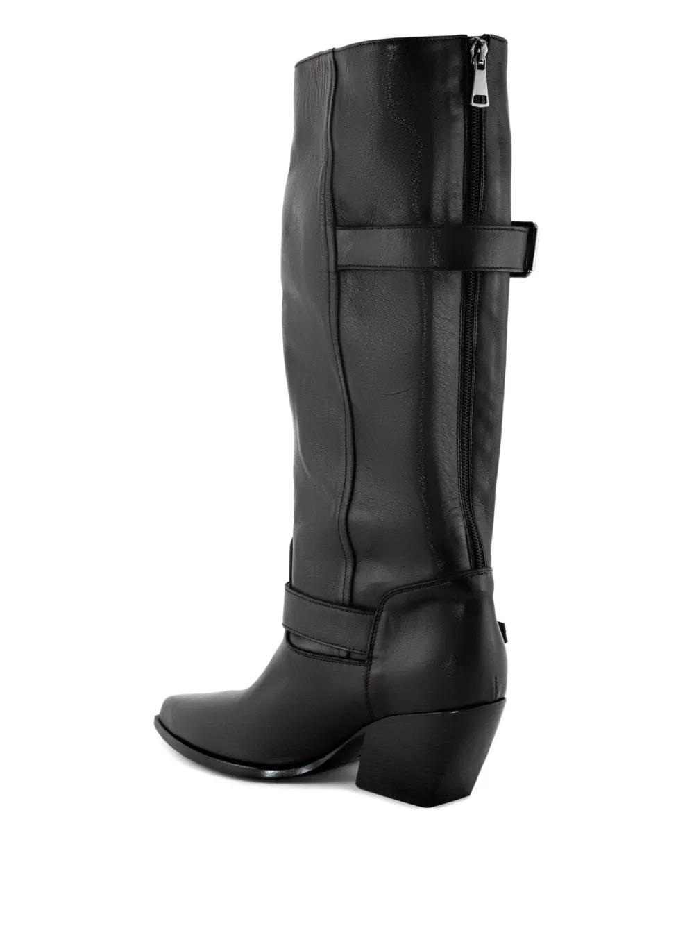 Elena Iachi 70mm buckle-detail pointed-toe boots Black