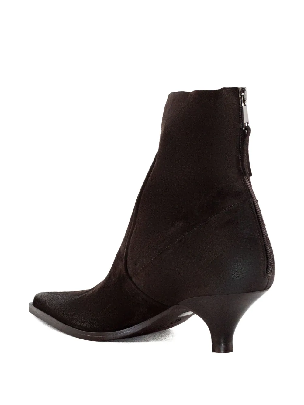 Elena Iachi 50mm Pointed-toe Zipped Ankle Boots In Brown
