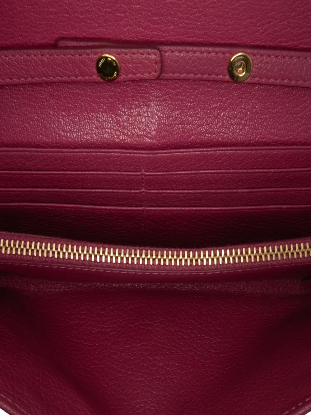 Pre-owned Miu Miu 2021-2025 Bicolor Goatskin Madras Wallet On Chain Crossbody Bag In Pink