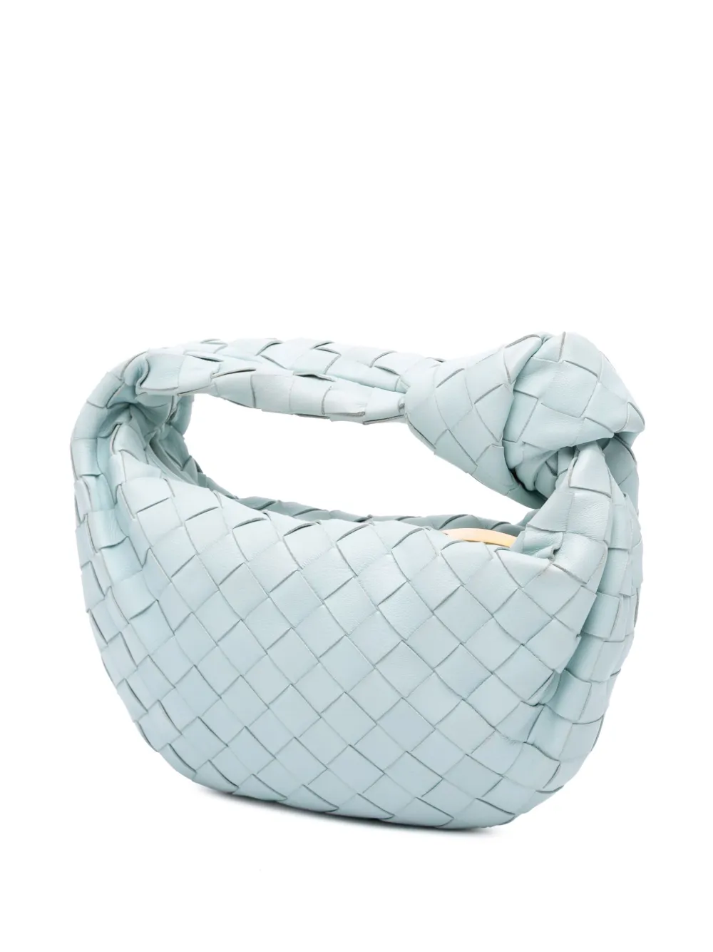 Pre-owned Bottega Veneta 2012-2025 Mini Nappa Intrecciato Jodie Hobo Bag In Blue
