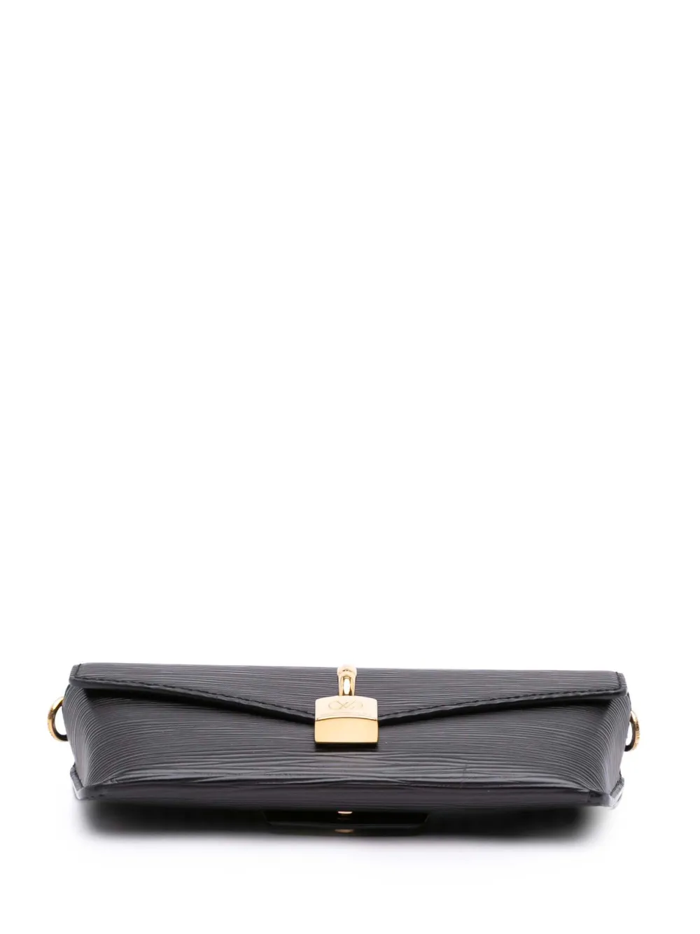 Pre-owned Louis Vuitton 2021-2025 Epi Padlock On Strap Satchel In Black
