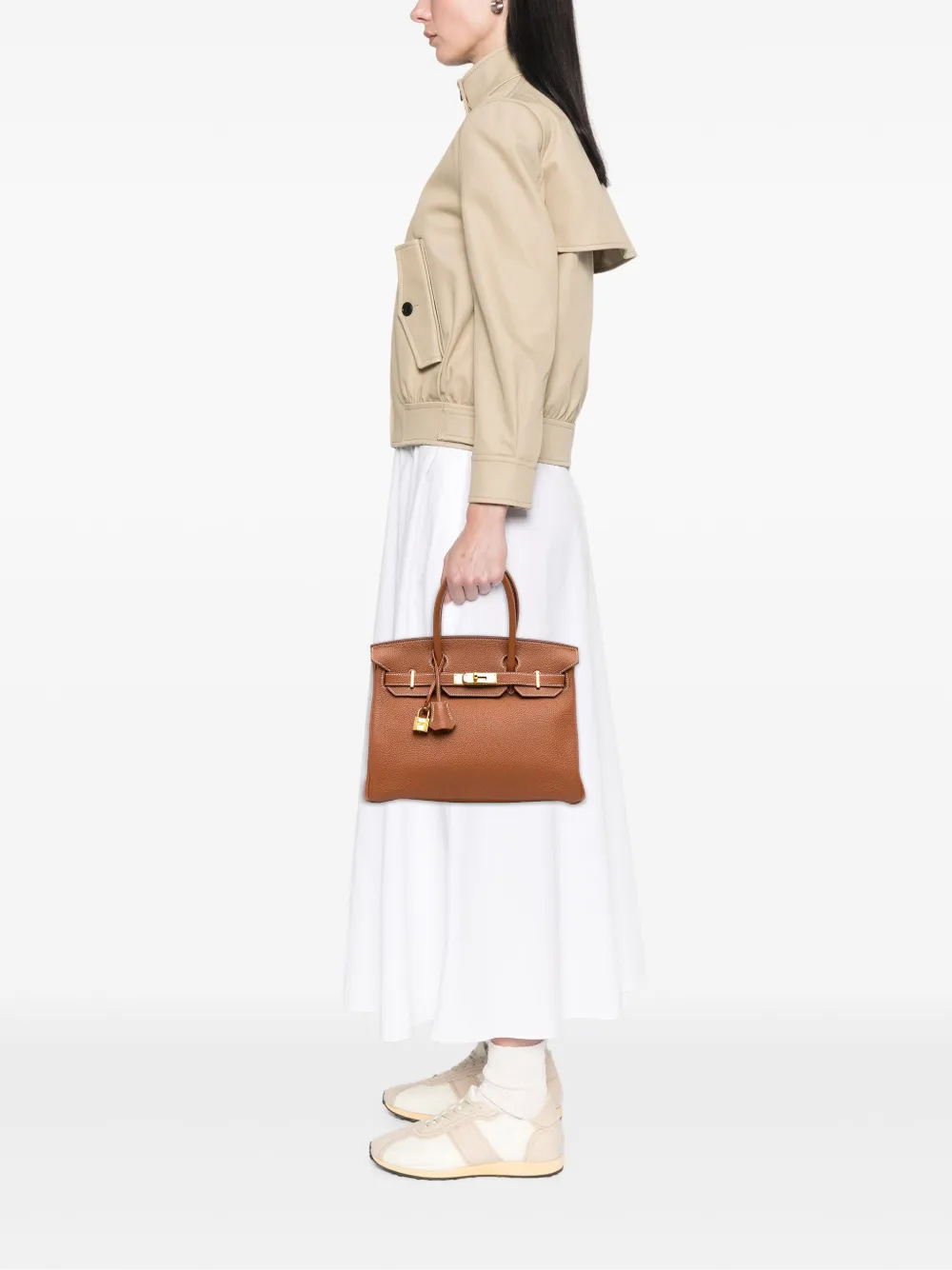 Pre-owned Hermes 2000 Togo Birkin Retourne 30 Handbag In Brown